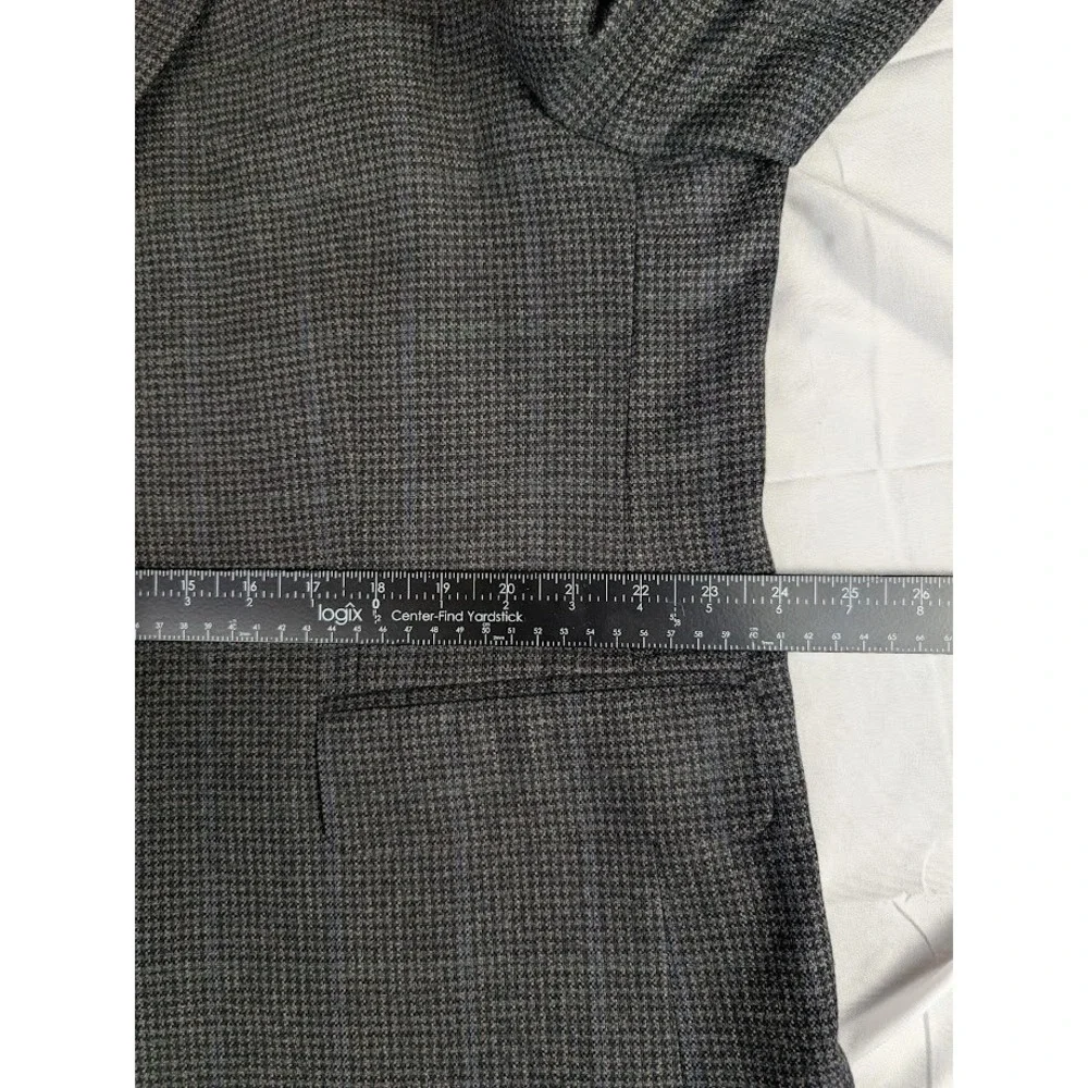 Alexandre London Savile Row Tweed Wool Blazer Sport Coat Brown Blue Plaid 48R